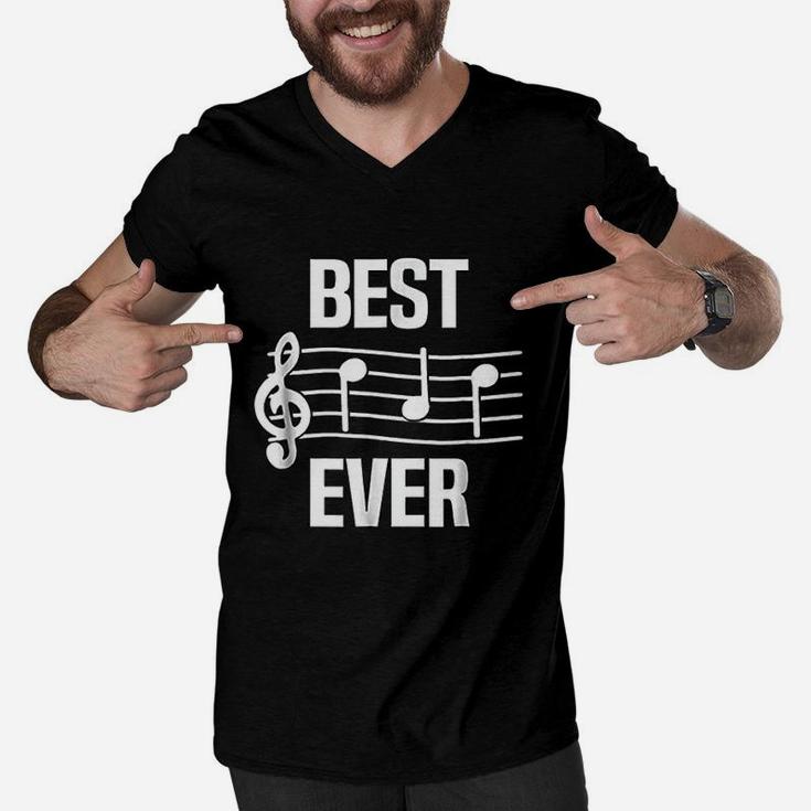 Best Dad Ever Music Notes Funny Fathers Day Gift Men V-Neck Tshirt