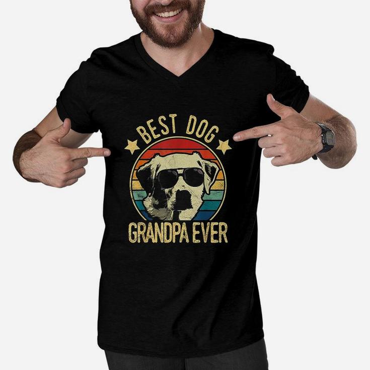 Best Dog Grandpa Ever Labrador Retrievers Fathers Day Men V-Neck Tshirt
