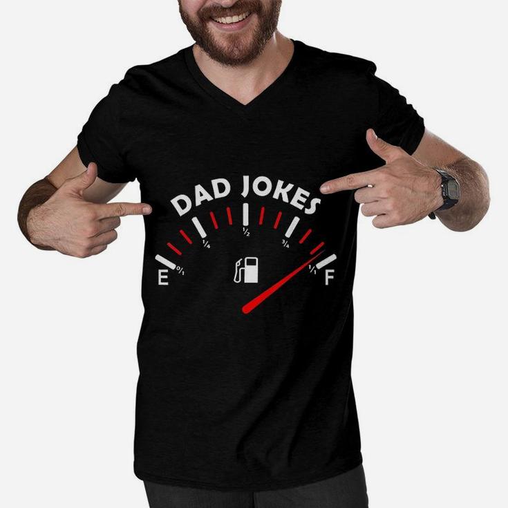 Dad Jokes Tank Is Full Bad Father Husband Hilarious Jokes Men V-Neck Tshirt
