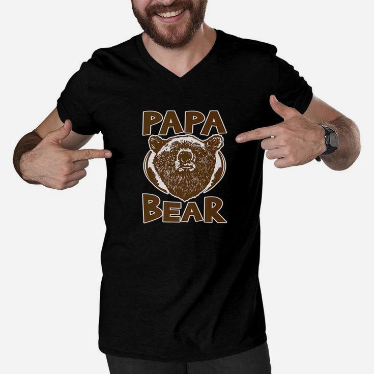 Dad Life Papa Bear S Hunting Father Holiday Gifts Men V-Neck Tshirt