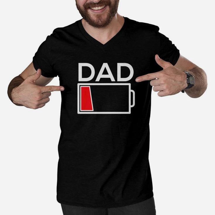 Dad Parenting Low Battery Fathers Day Gif Premium Men V-Neck Tshirt