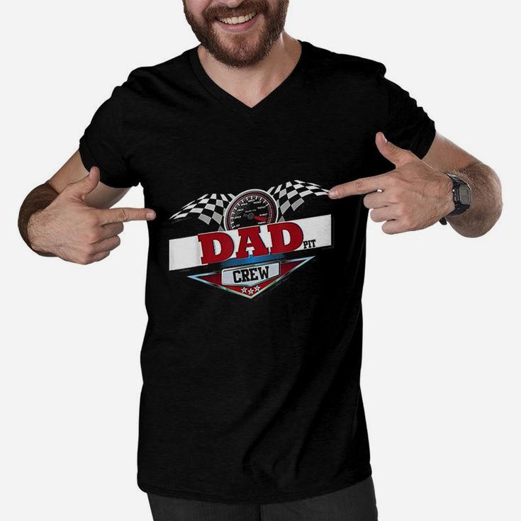 Dad Pit Crew For Car Racing Party Matching Costume Men V-Neck Tshirt