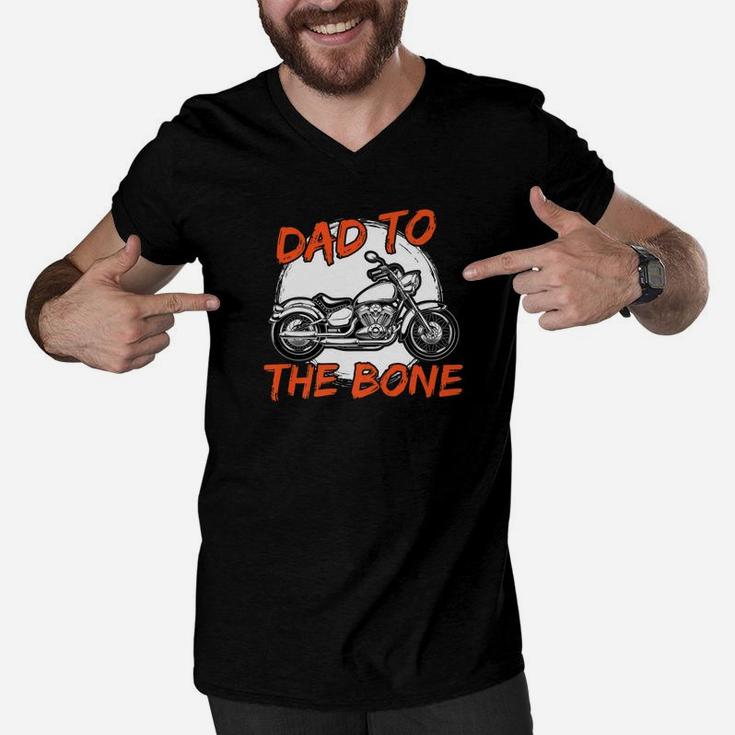 Daddy Life Shirts Dad To The Bone S Motorcycle Biker Men Men V-Neck Tshirt