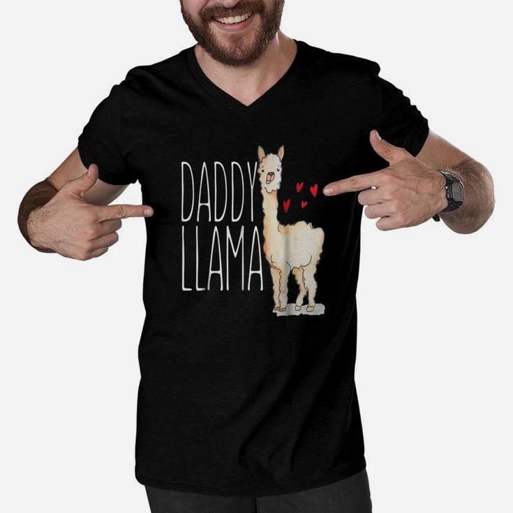 Daddy Llama, dad birthday gifts Men V-Neck Tshirt