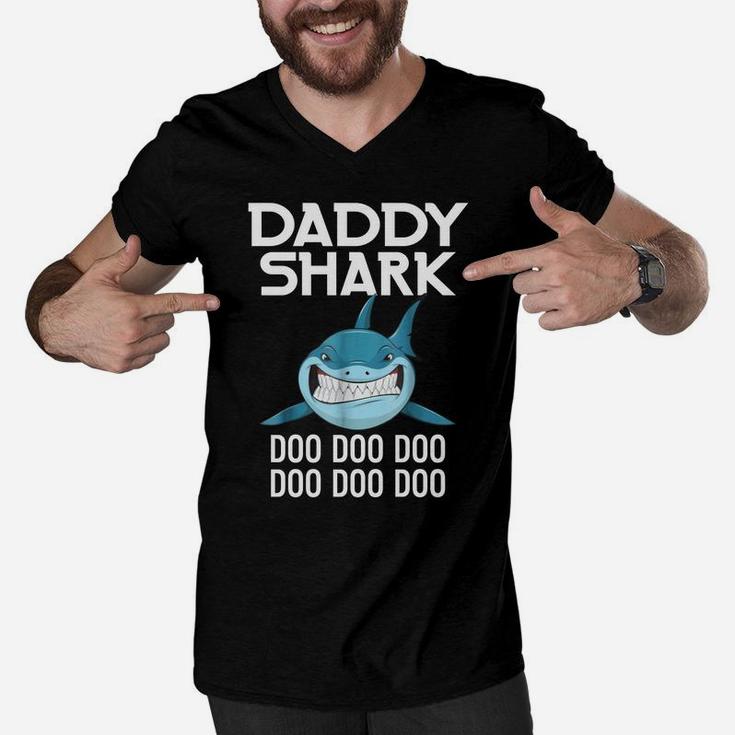 Daddy Shark- Baby Shark, best christmas gifts for dad Men V-Neck Tshirt