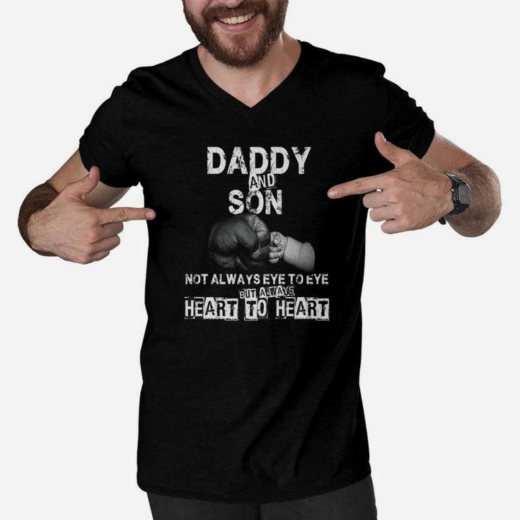 Daddy Son Not Always Eye To Eye Men V-Neck Tshirt