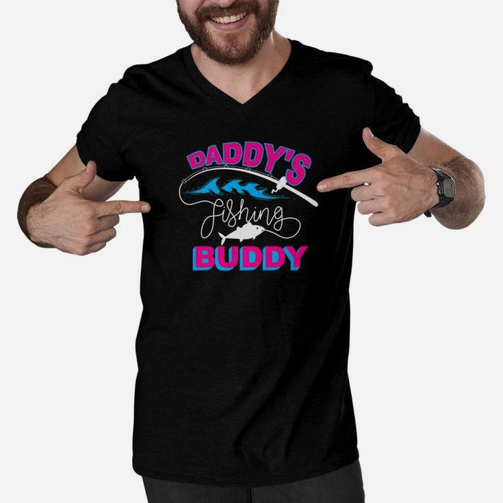 Daddys Fishing Buddy For Men And Women Who Loves Fishing Men V-Neck Tshirt