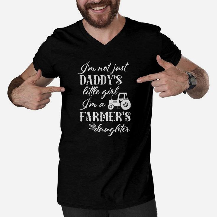 Daddys Little Girl Farm Tractor Men V-Neck Tshirt