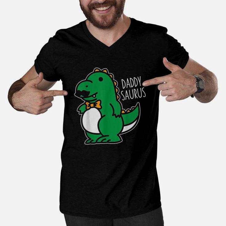 Daddysaurus Rex First Time Dad Fathers Day Men V-Neck Tshirt