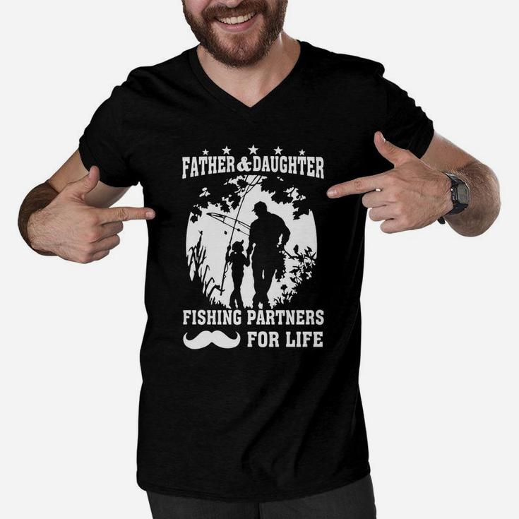 Father And Daughter Fishing Partners For Life Men V-Neck Tshirt