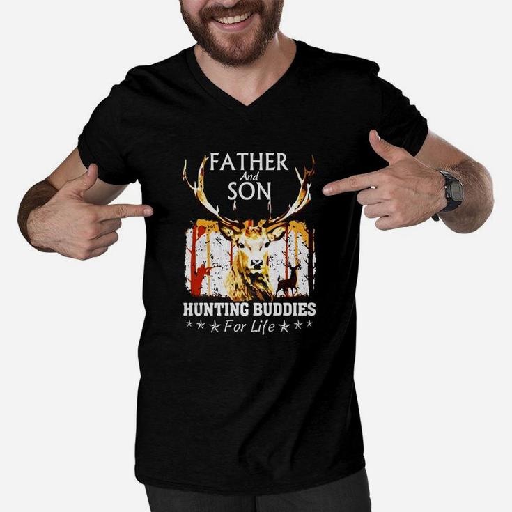 Father And Son Hunting Buddies For Life T Shirt Gift For Dad Men V-Neck Tshirt