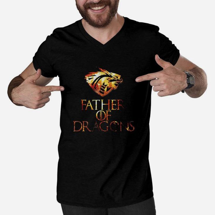 Father Of Dragons Cool Fathers Day Gift Idea For Dads Papa Men V-Neck Tshirt