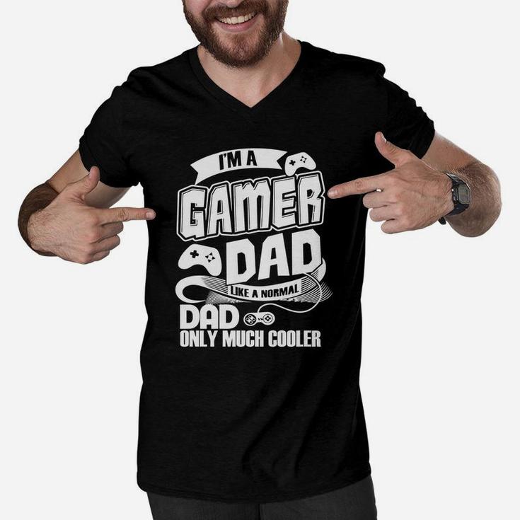 Fathers Day - A Gamer Dad Hobby Shirt Men V-Neck Tshirt