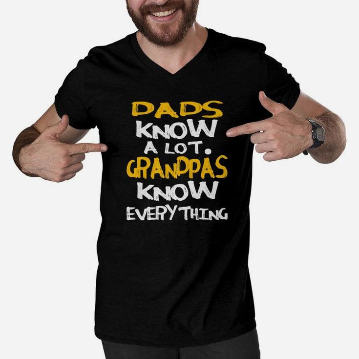 Fathers Day Dads Know A Lot Grandpas Know Everything Shirt Premium Men V-Neck Tshirt