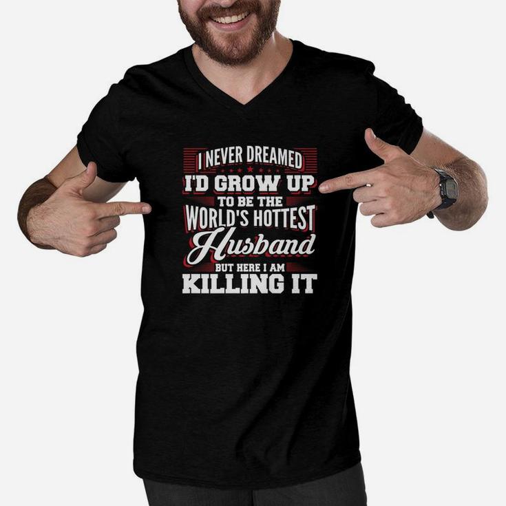 Fathers Day Shirts Worlds Hottest Husband S Men Gifts Men V-Neck Tshirt