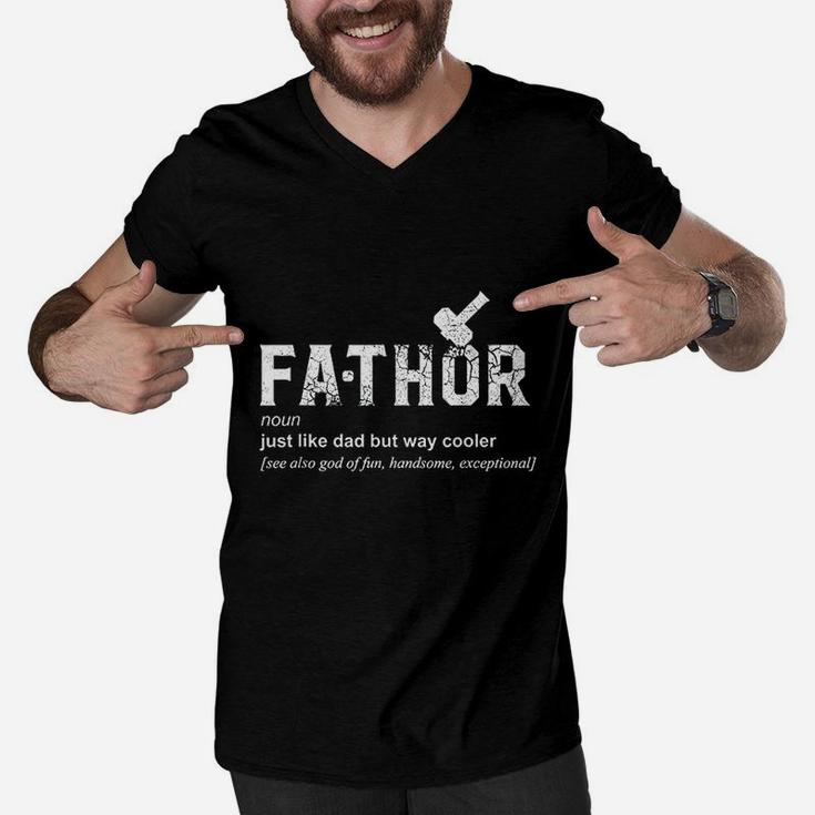 Fathor Like Dad Just Way Cooler Funny Fathers Day Men V-Neck Tshirt