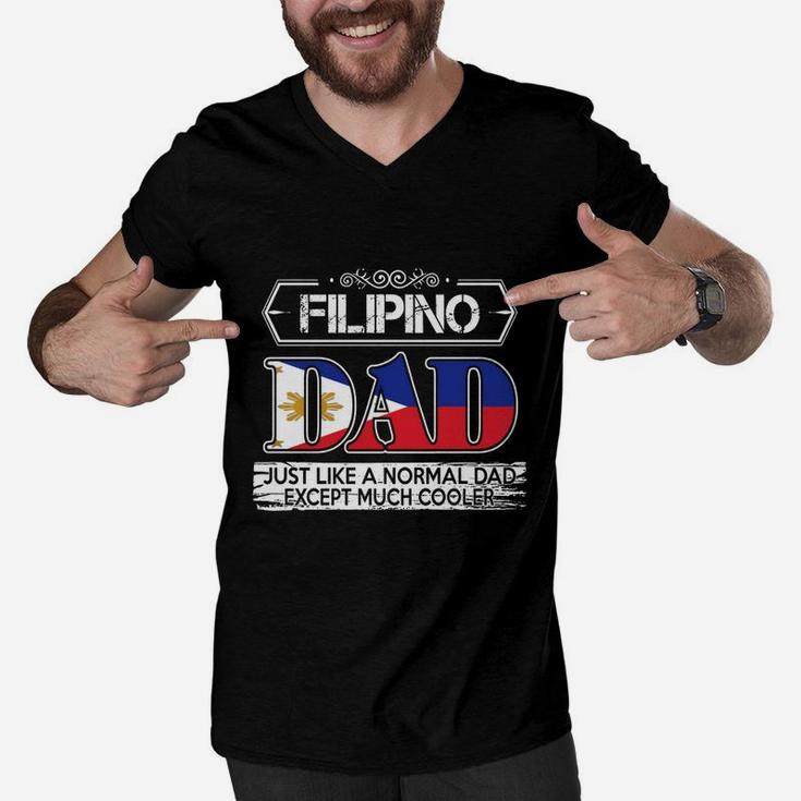 Filipino Dad Is Much Cooler Fathers Day Men V-Neck Tshirt