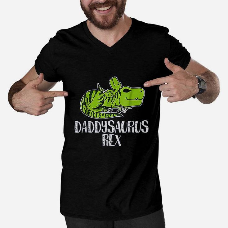 First Time Dad Daddysaurus Rex Funny Dinosaur Gift Men V-Neck Tshirt