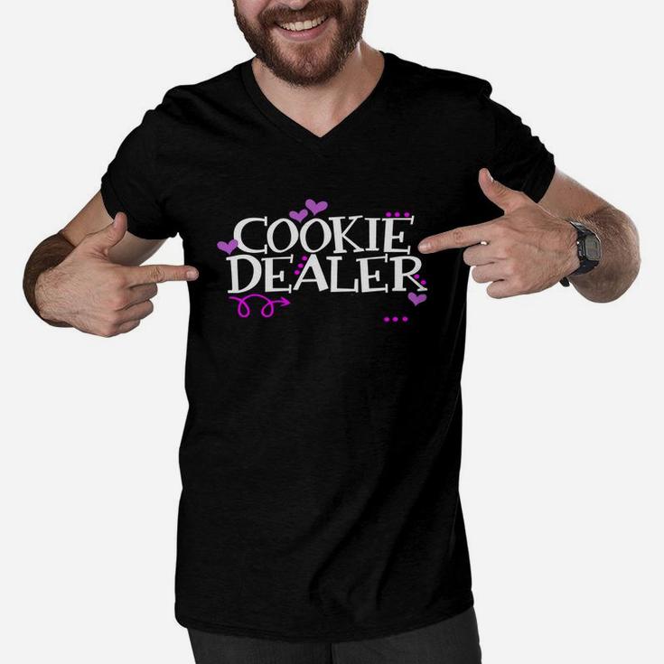 Funny Cookie Dealer Shirt Mom Dad Scouts Girls Kids Scouting Men V-Neck Tshirt