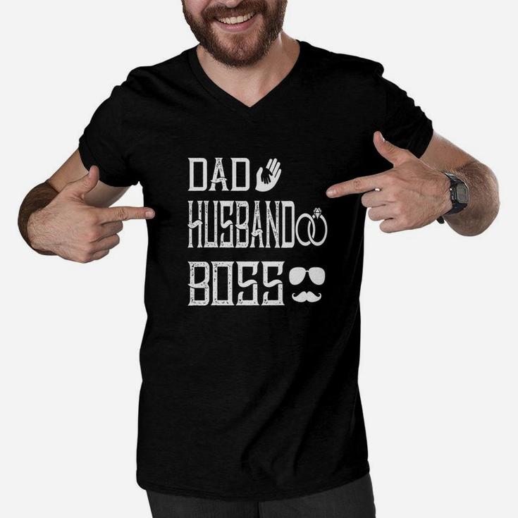 Funny Dad Fathers Day Shirt Gift From Wife Daughter Or Kids Premium Men V-Neck Tshirt
