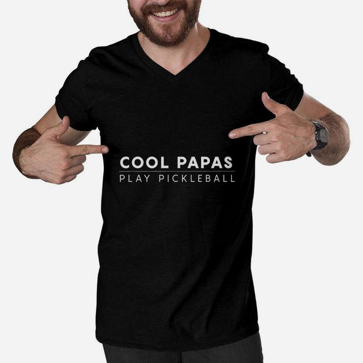 Funny Retiree Gift Idea Cool Papas Play Pickleball Men V-Neck Tshirt