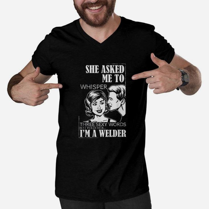 Funny Welder For Welding Dads, dad birthday gifts Men V-Neck Tshirt