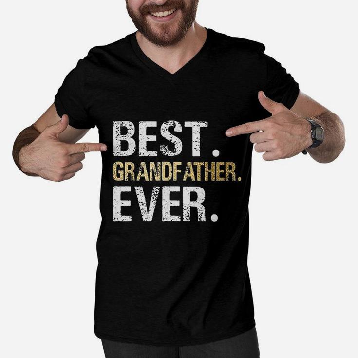 Granddaughter Grandson Best Grandfather Men V-Neck Tshirt