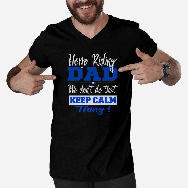 Horse Riding Dad For Show Jumping Fathers Tee Men V-Neck Tshirt