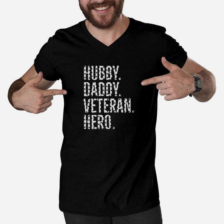 Hubby Daddy Veteran Hero Shirt, best christmas gifts for dad Men V-Neck Tshirt