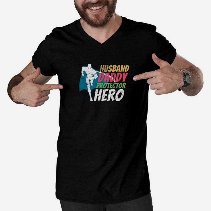 Husband Daddy Protector Hero 21099 Men V-Neck Tshirt