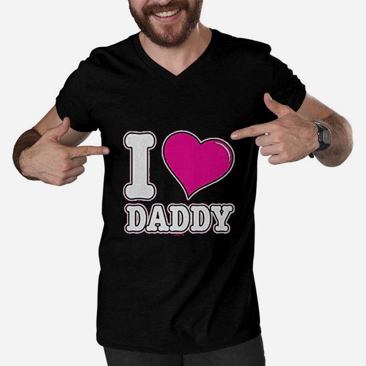 I Love Daddy Fathers Day Dad, dad birthday gifts Men V-Neck Tshirt