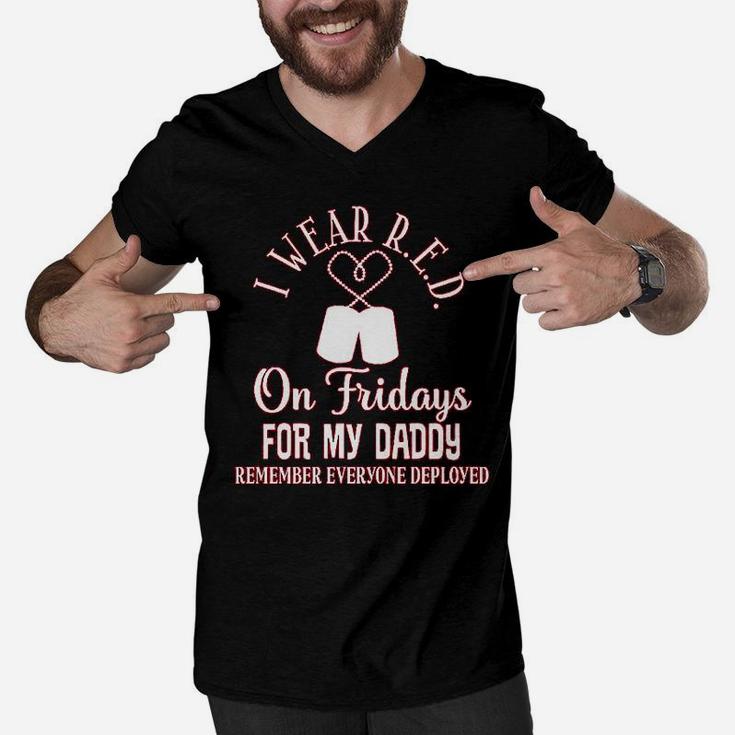 I Wear Red On Friday For Daddy, best christmas gifts for dad Men V-Neck Tshirt