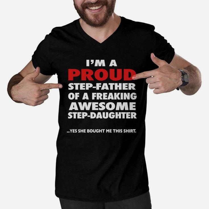 Im A Proud Step-father Of Awesome Step-daughter Men V-Neck Tshirt