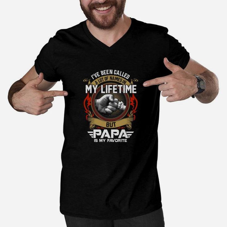 Ive-been-called-a-lot-of-names-in-my-lifetime-but-papa-is-my-favorite Men V-Neck Tshirt