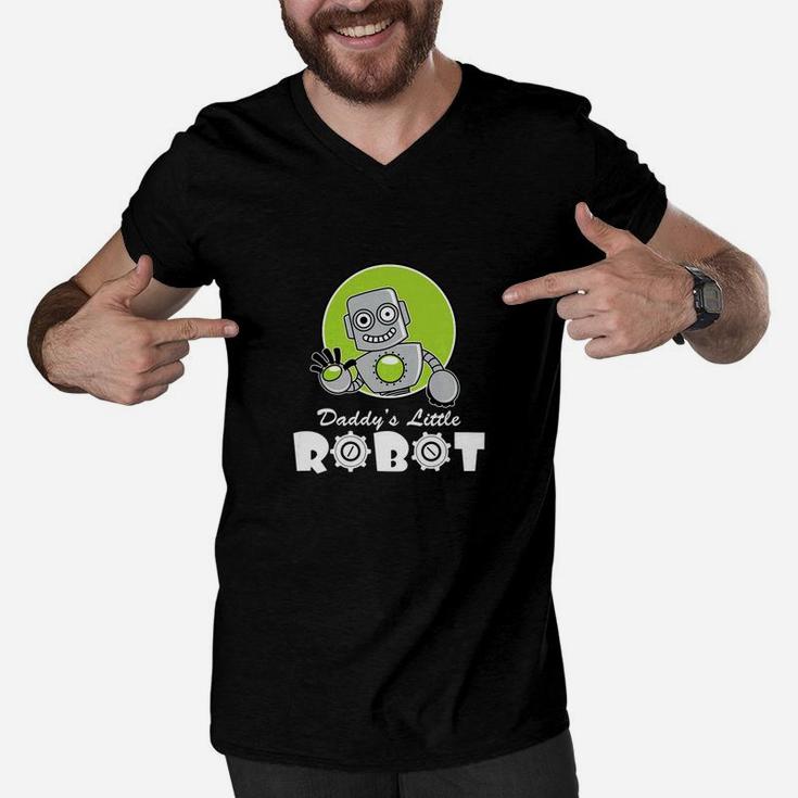 Kids Robotics Boys Daddys Little Robot Science Men V-Neck Tshirt