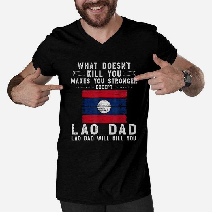Laos Dad Gifts Fathers Day, dad birthday gifts Men V-Neck Tshirt