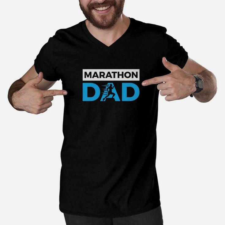 Marathon Dad Funny Sport Running Fathers Day Gift Men V-Neck Tshirt