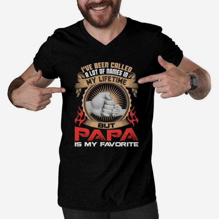 Mens Been Called Lot Names But Papa Is Favorite Father Men V-Neck Tshirt