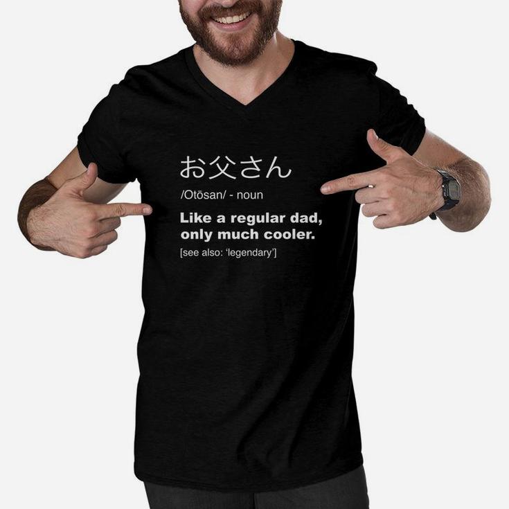 Mens Otosan Japanese Dad Definition Shirt Fathers Day Gift Premium Men V-Neck Tshirt