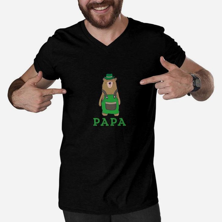 Mens Papa Bear Mens Matching Shirts Men V-Neck Tshirt