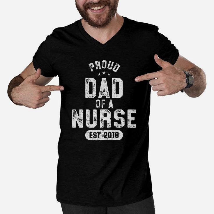 Mens Proud Dad Of Nurse 2018 Graduate Senior Men V-Neck Tshirt