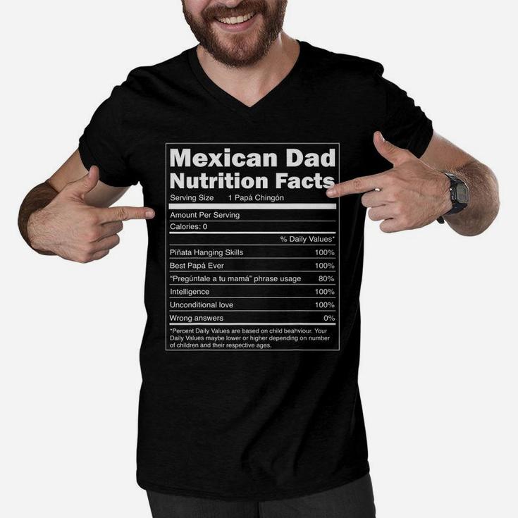 Mens Regalo Para Papa - Nutrition Facts Funny Mexican Dad Shirt Men V-Neck Tshirt