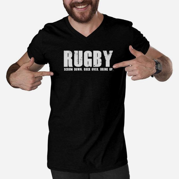 Mens Rugby For Rugby Dads On Fathers Day Rugby Premium Men V-Neck Tshirt
