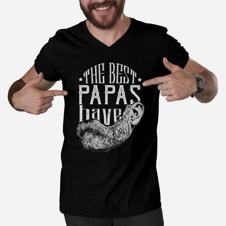 Mens The Best Papas Have Beards Funny Beard Gift For Dads Men V-Neck Tshirt