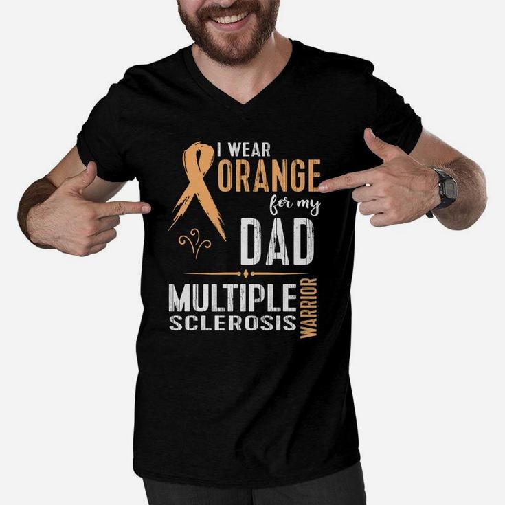 Multiple Sclerosis Ms Awareness Shirt Support My Dad Men V-Neck Tshirt