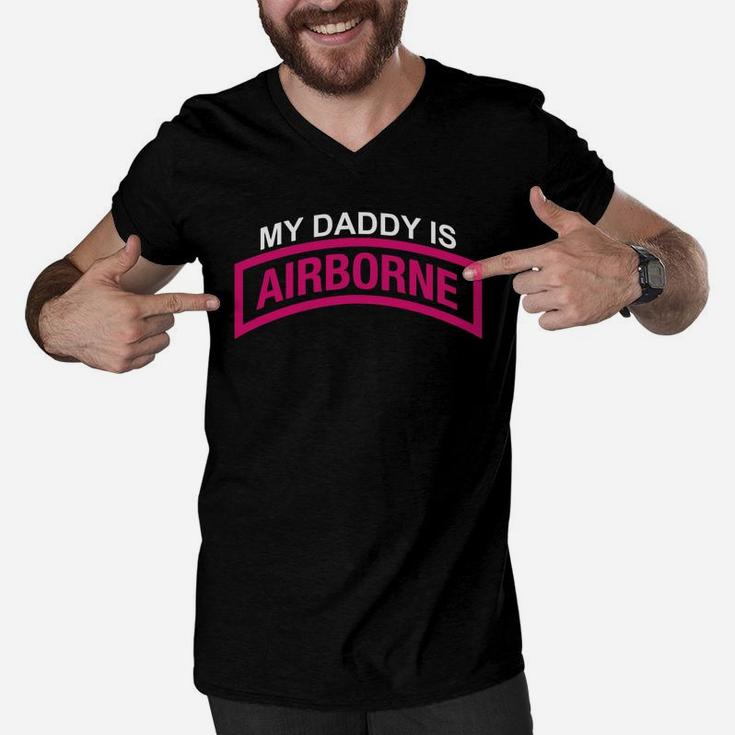My Daddy Is A Us Army Airborne Paratrooper Men V-Neck Tshirt