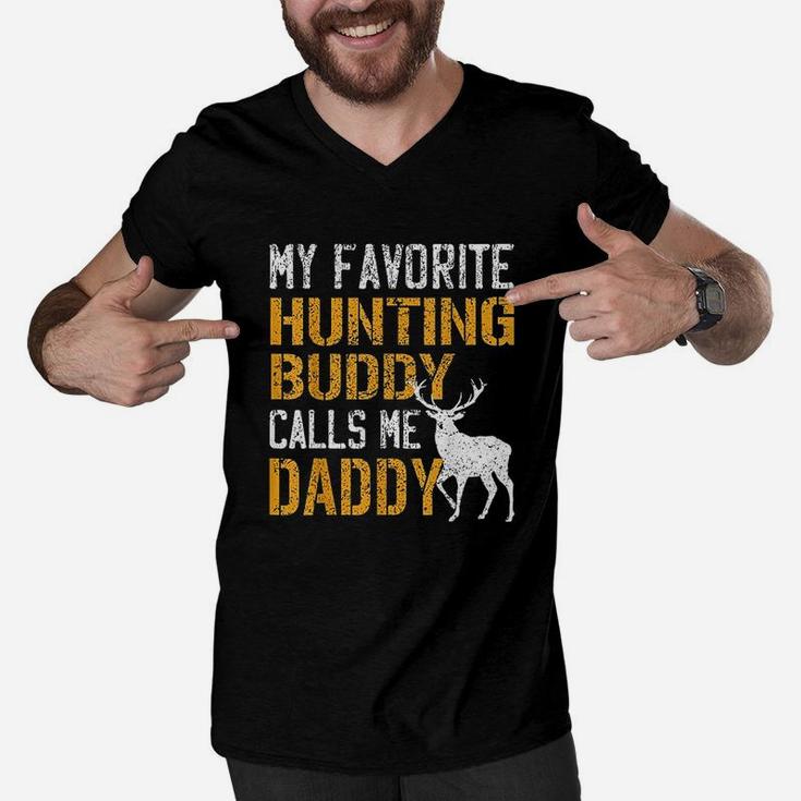 My Favorite Hunting Buddy Calls Me Daddy Deer Hunter Men V-Neck Tshirt