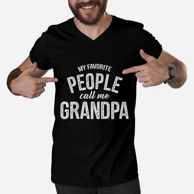 My Favorite People Call Me Grandpa Funny Fathers Day Men V-Neck Tshirt