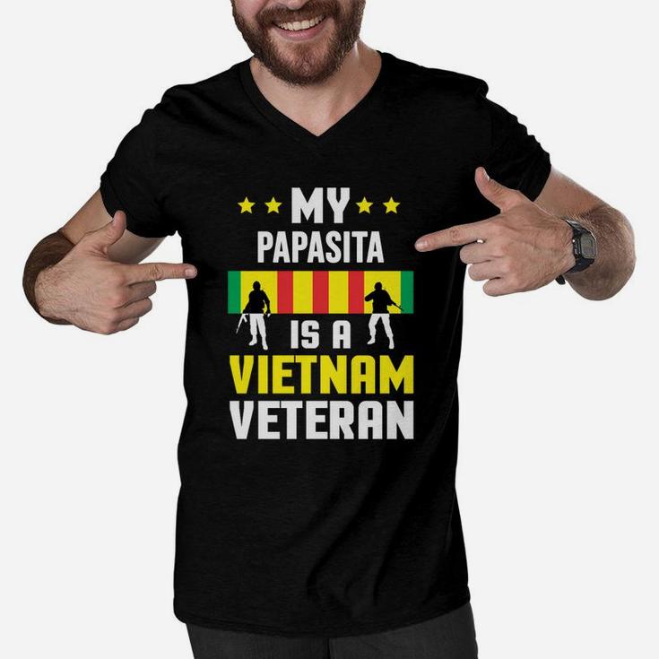 My Papasita Is A Vietnam Veteran Proud National Vietnam War Veterans Day Men V-Neck Tshirt