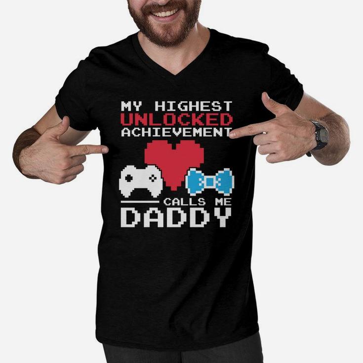 New Dad Shirt For Video Game Lover Calls Me Daddy Men V-Neck Tshirt